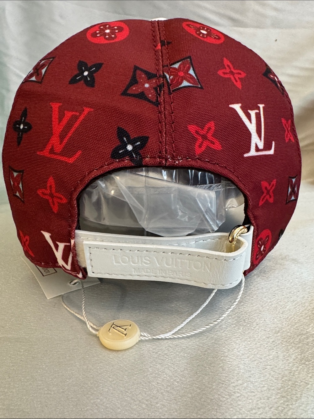 Louis Vuitton Burgundy Baseball Cap with Monogram Motif/White Leather Trim🔥New! - Picture 5 of 8